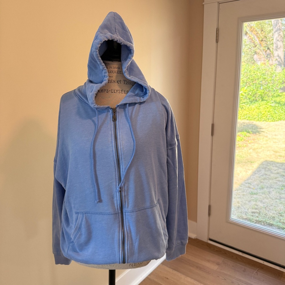 Aeropostale Women's Baby Blue Full Zip‎ Hoodie Size L